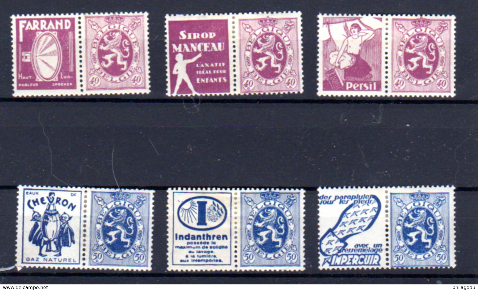 1929-32 Belgique, Timbres-publicité,  Lion, Entre PU 20 / PU 33*, Cote 73 €, - Sonstige & Ohne Zuordnung