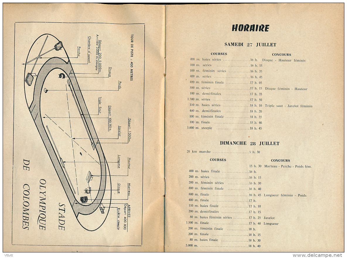 SPORT, ATHLETISME : Programme Officiel Des Championnats De France, Juillet 1963, Stade Olympique De Colombes, 24 Pages - Documents Historiques