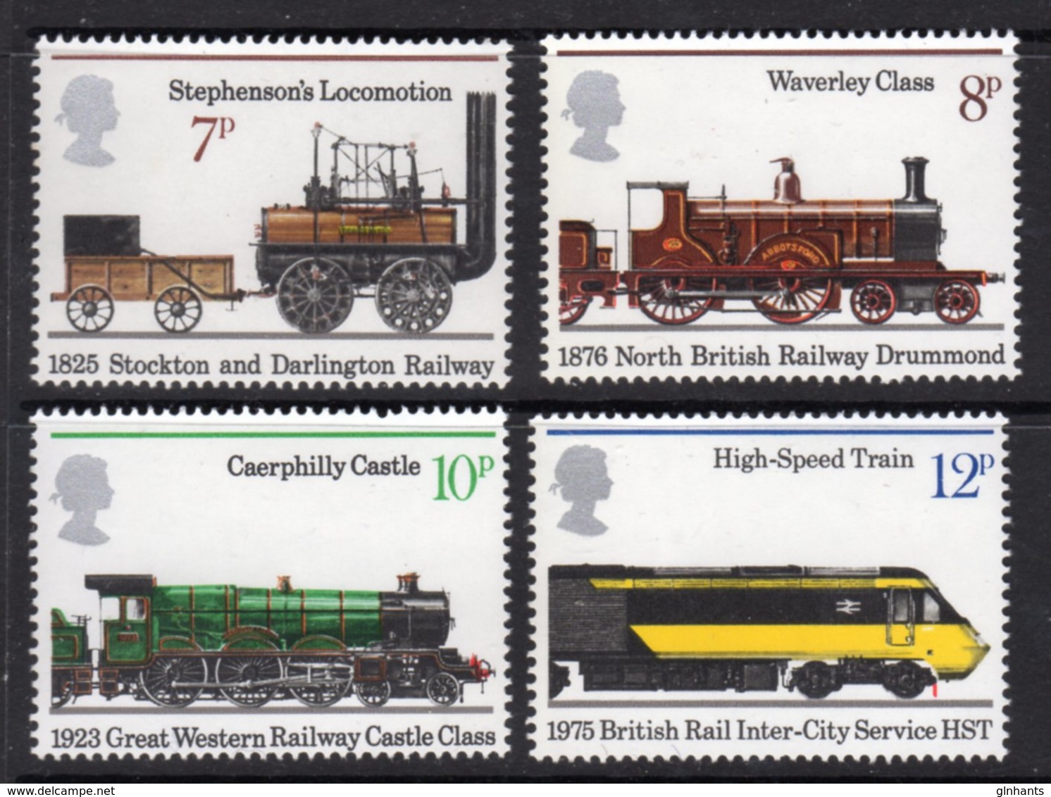 GREAT BRITAIN GB - 1975 PUBLIC RAILWAYS SET (4V) FINE MNH ** SG 984-987 - Unused Stamps