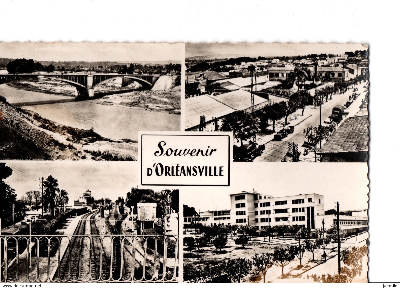 SOUVENIR D'ORLEANSVILLE.  CPSM  Multivues. Ecrite En 1957.  Voir Scan. - Chlef (Orléansville)