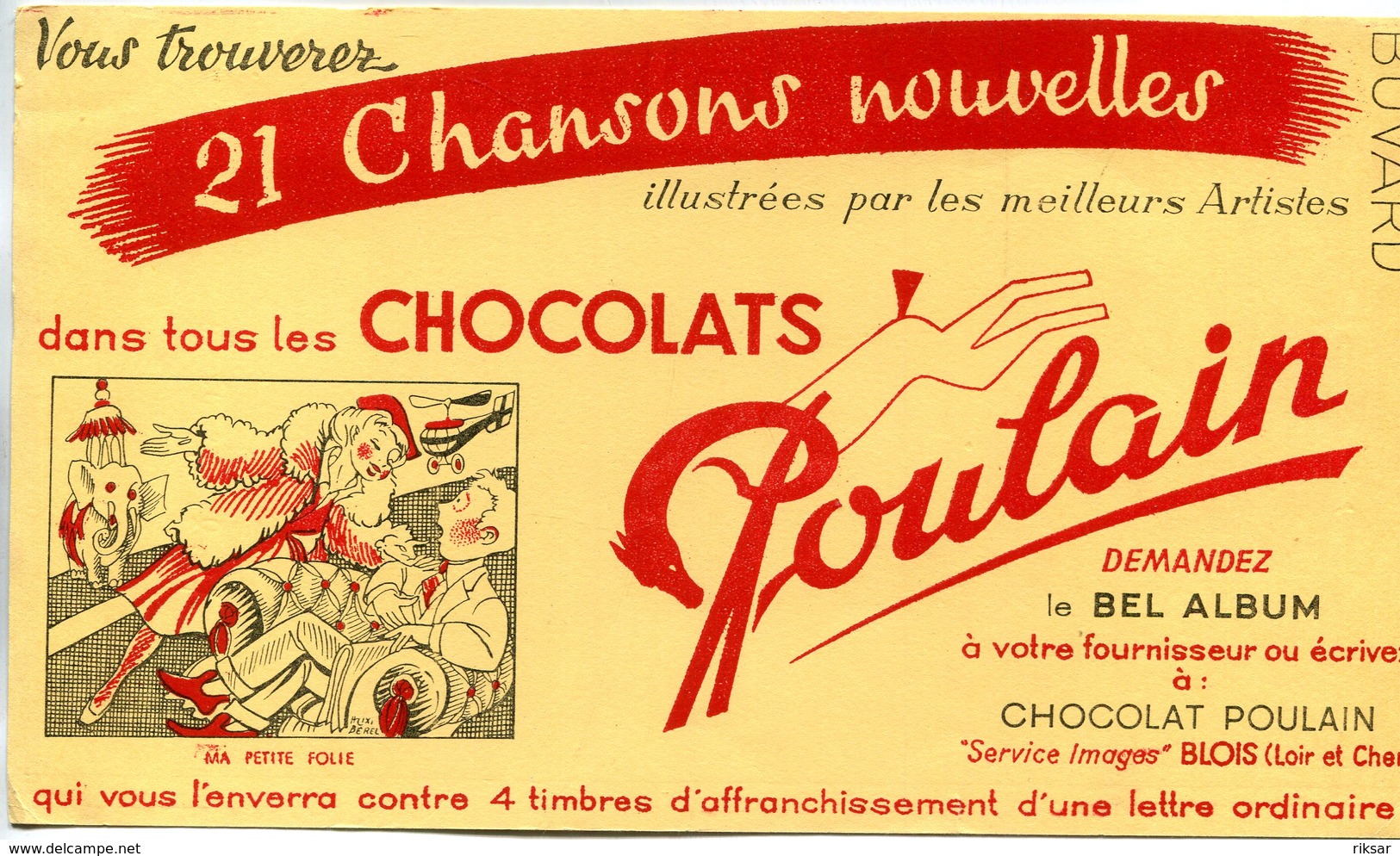 BUVARD(CHOCOLAT POULAIN) BLOIS - Chocolat