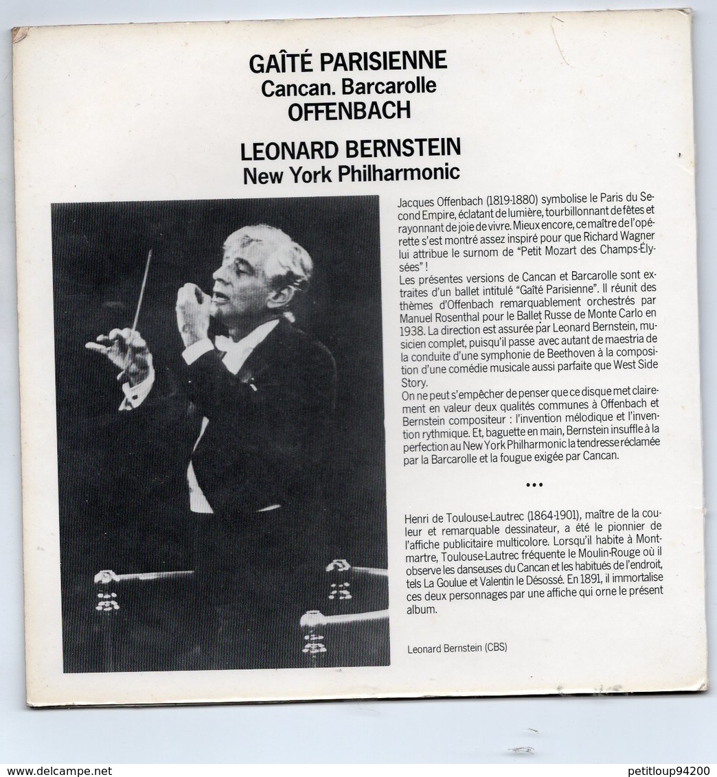 DISQUE 45 TOURS Offert Par Air France *GAITE PARISIENNE OFFENBACH Cancan Barcarolle MOULIN ROUGE LA GOULUE 1979 - Materiale Promozionale