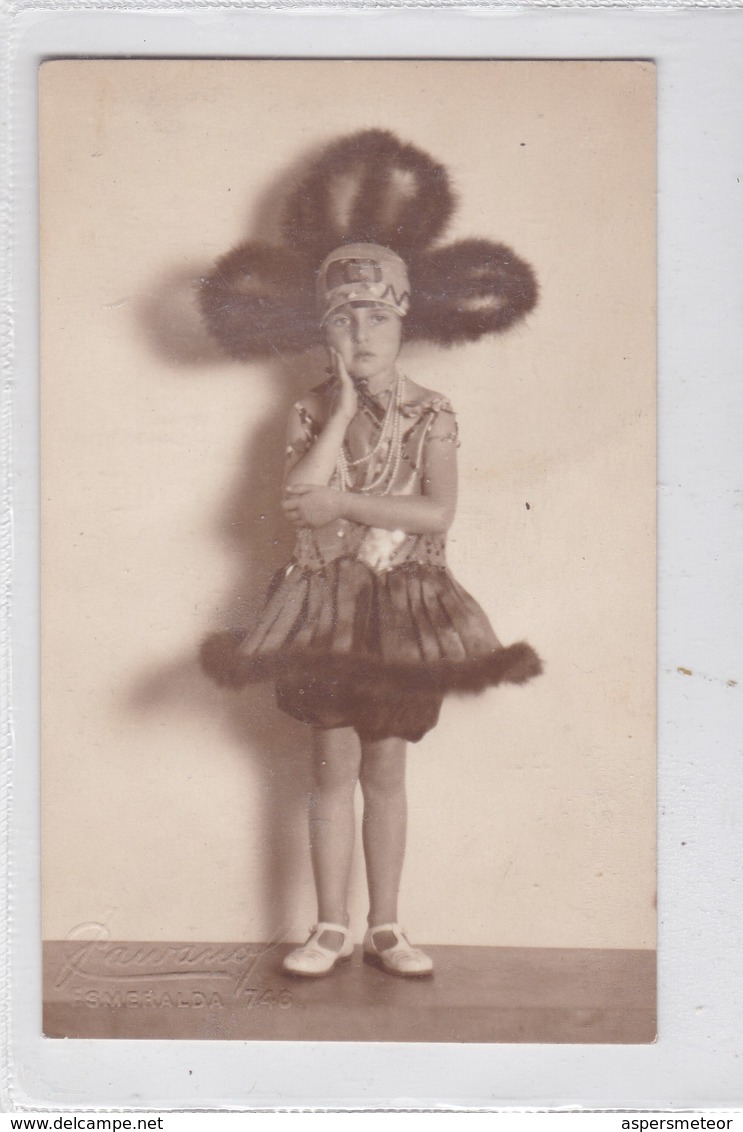 FILLE GIRL NIÑA DISFRAZ DISGUISE BAILARINA DANSEUR CIRCA 1900's-. BLEUP - Fotografie