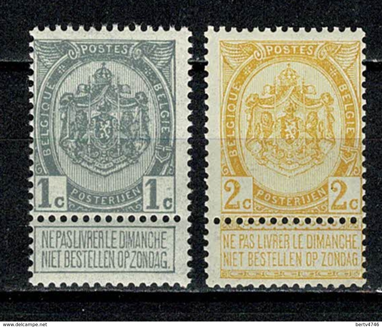 België/Belgique 1893/1900 -  53/54** Cote € 4,50 - 1893-1907 Armoiries