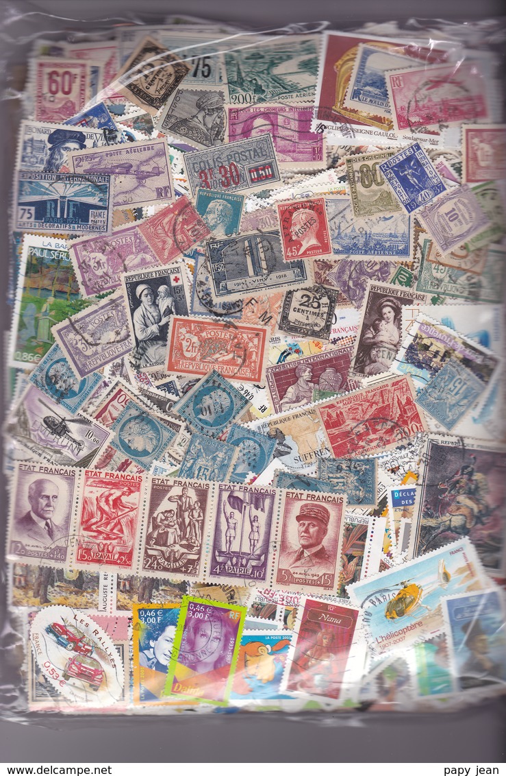 TIMBRES 1/2 KG TIMBRES FRANCE Décollés Petits Et Grands Formats - Toutes Périodes (environ 8000 Timbres) - Alla Rinfusa (min 1000 Francobolli)