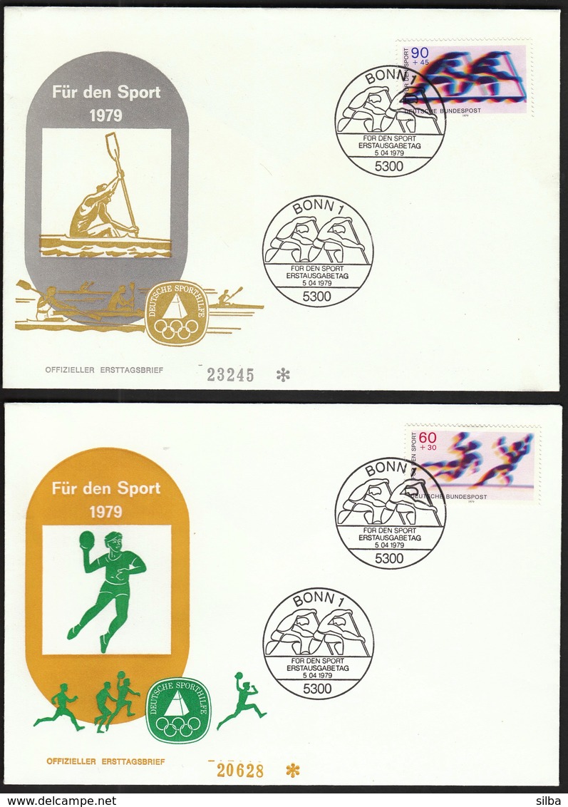 Germany Bonn 1979 / For Sport / Fur Den Sport / Canoeing, Handball / FDC - Kanu