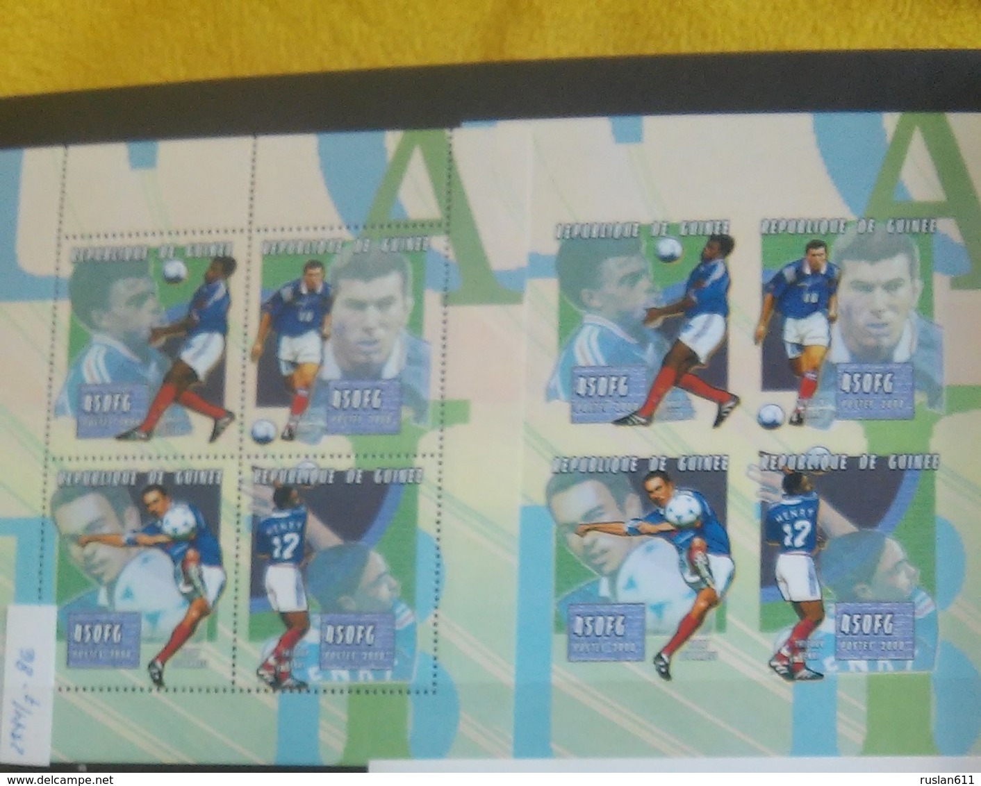 Soccer Football Guinea Guinee KB 2844/7 A+B Imperf 2000 French Players MNH ** - Neufs