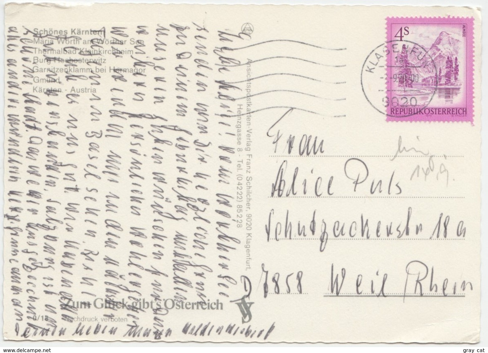 Schones Karnten, Austria, Used Postcard [21852] - Other & Unclassified