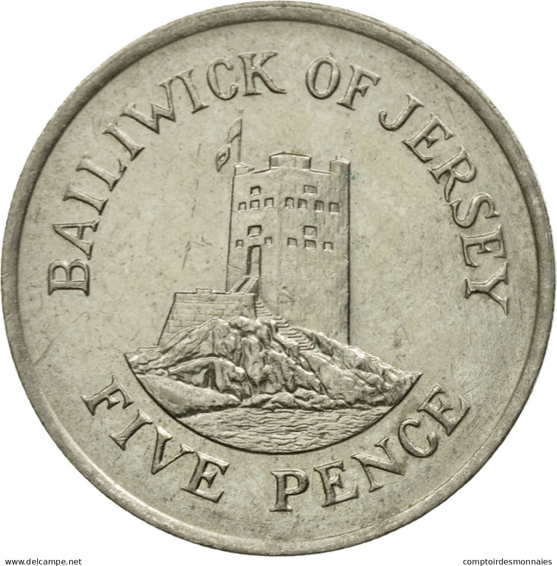 Monnaie, Jersey, Elizabeth II, 5 Pence, 1986, TTB, Copper-nickel, KM:56.1 - Jersey