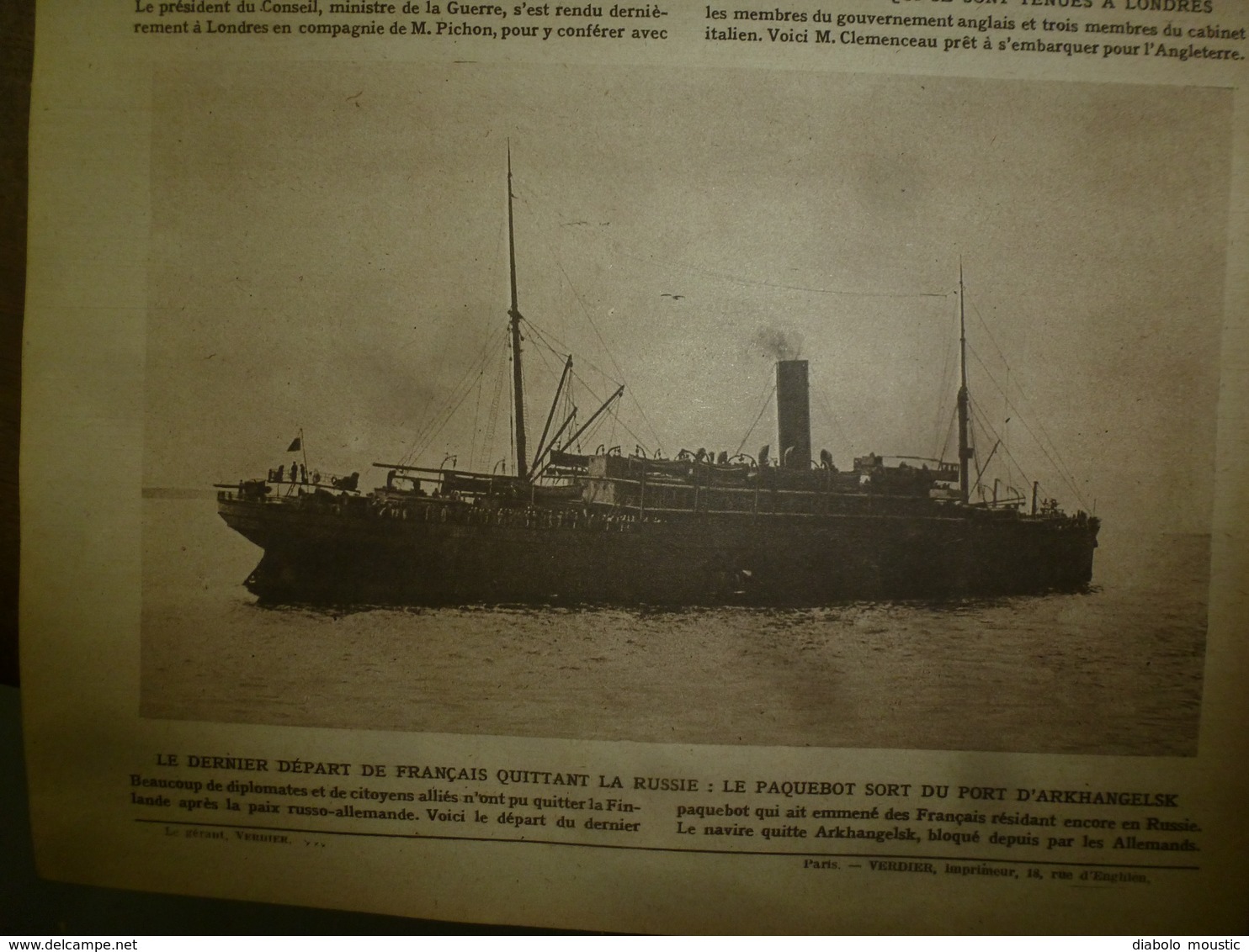 1918 LE MIROIR:USArmy;Fabrication des filet anti sous-marin;Ukraine;British Army;Navire espagnol IGOTZ MENDI;Le WOLF;etc
