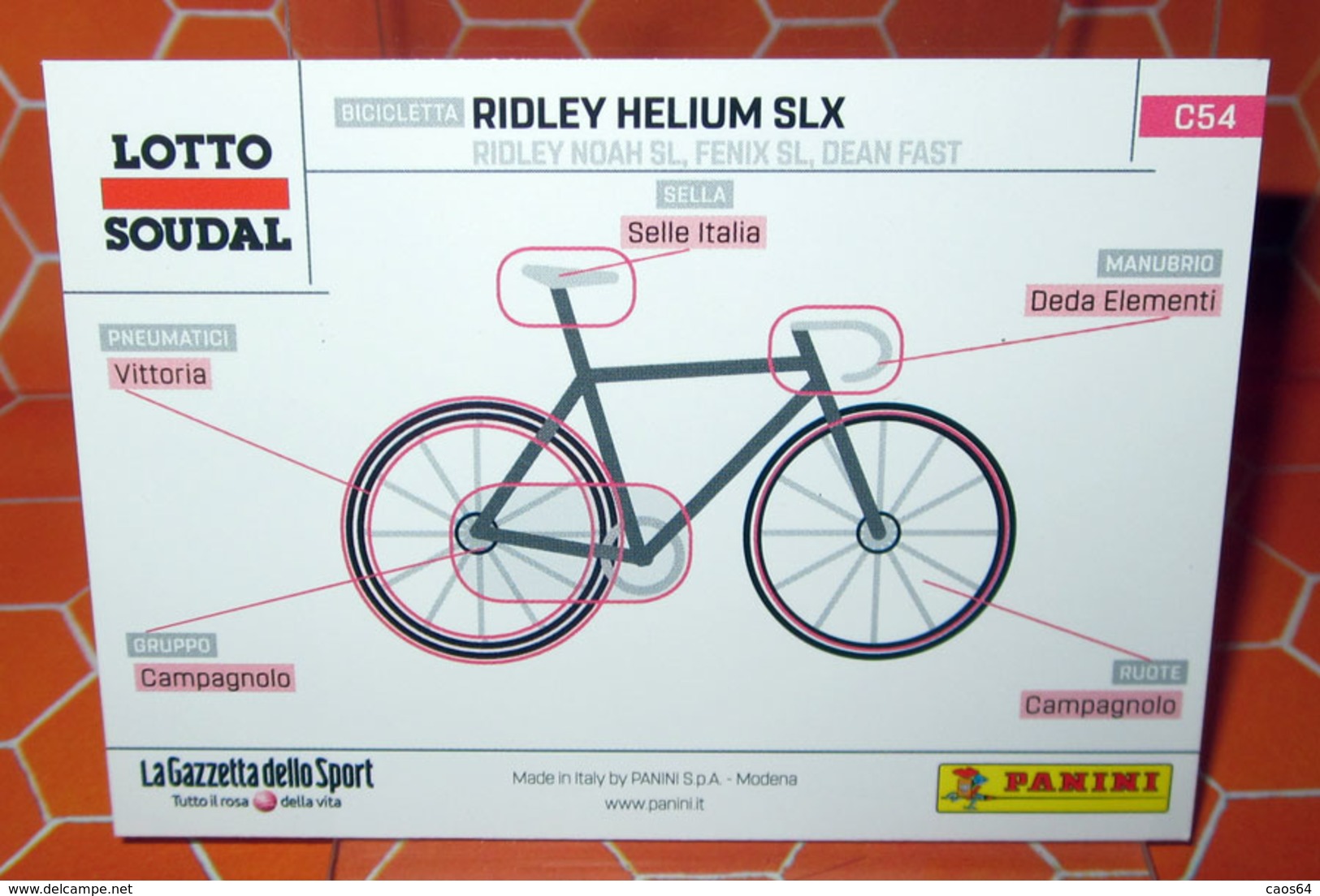 GIRO D'ITALIA 2018 PANINI C54 RIDLEY HELIUM SLX LOTTO SOUDAL - Altri & Non Classificati