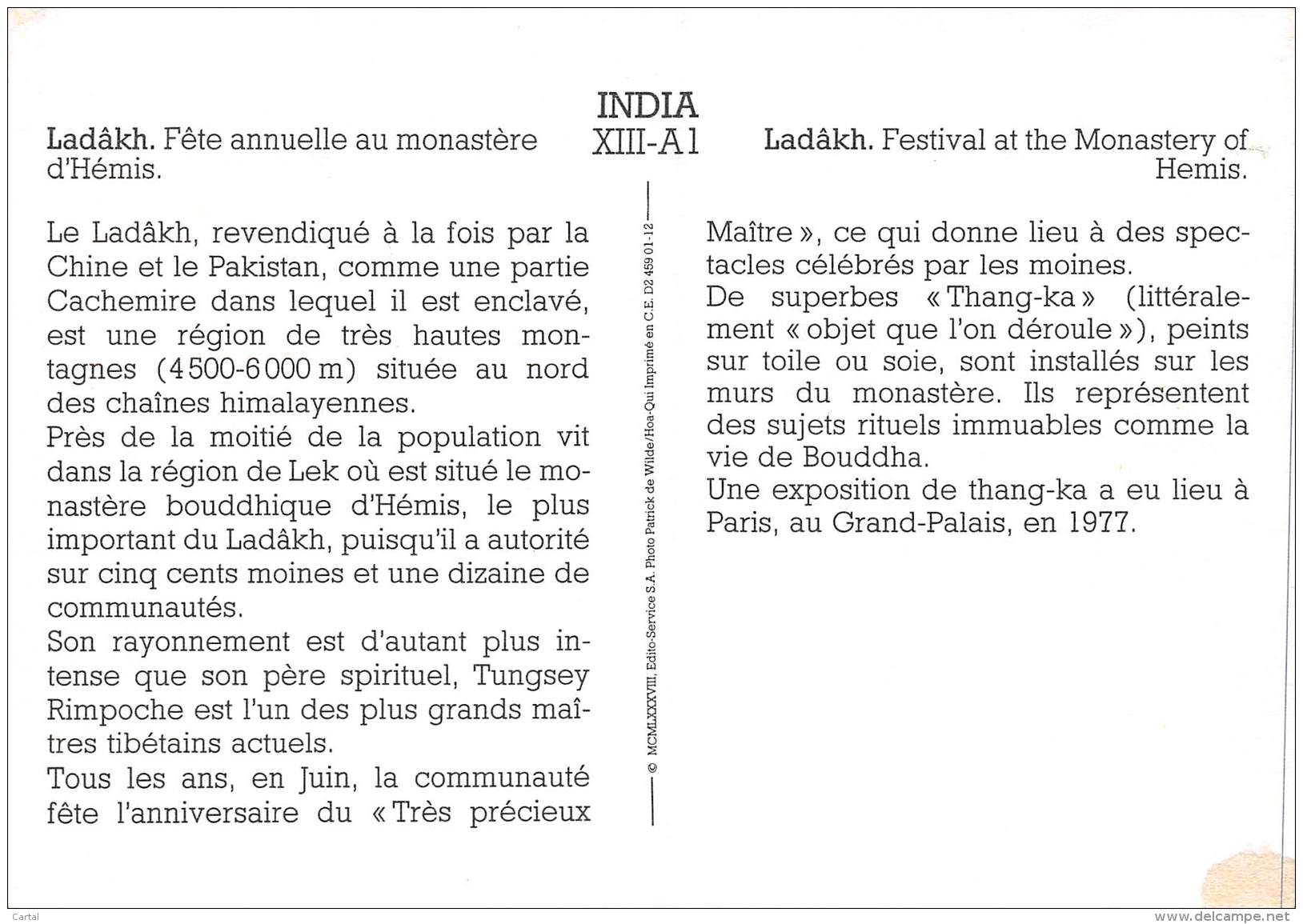 CPM - LADÂKH - Fête Annuelle Au Monastère D'Hémis - Inde