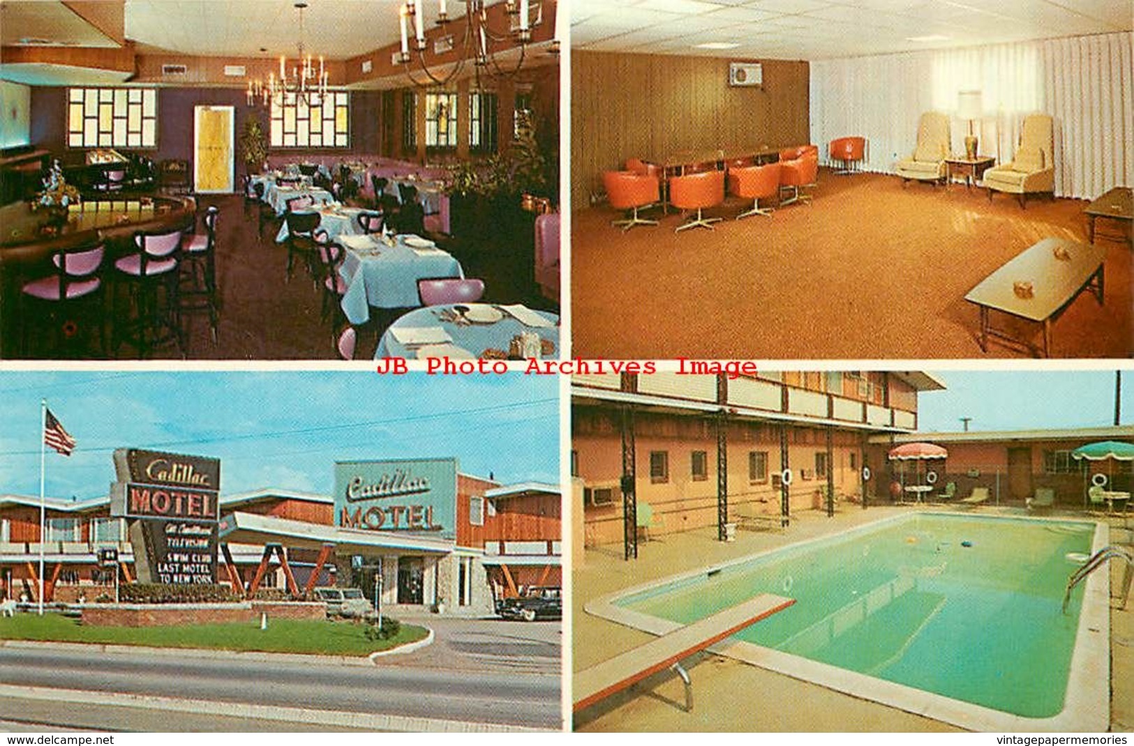 280021-New Jersey, Elizabeth, Cadillac Motel, Swimming Pool, Multi-View, Martin Advertising By Dexter Press No 98237-B - Elizabeth