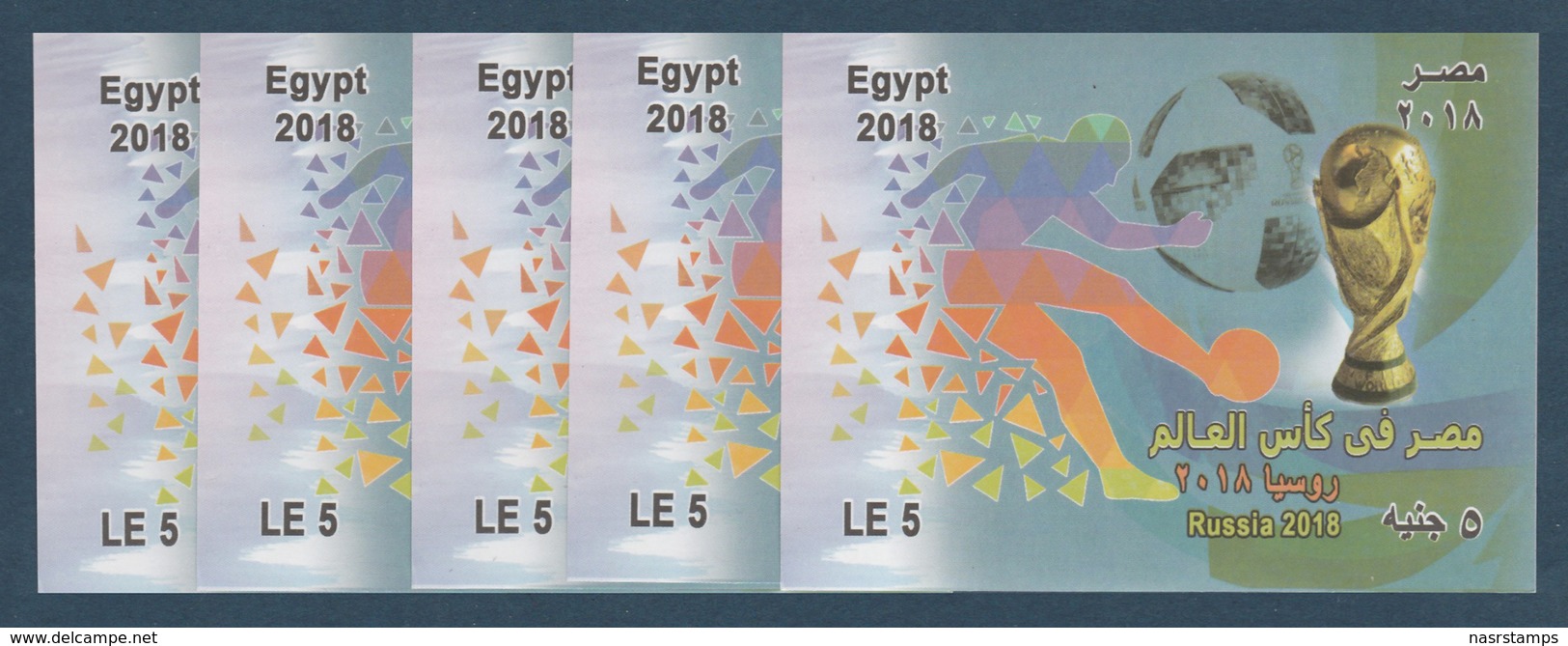 Egypt - 2018 - X5 S/S - ( Russia 2018 - Football World Cub - Soccer ) - MNH** - Nuovi