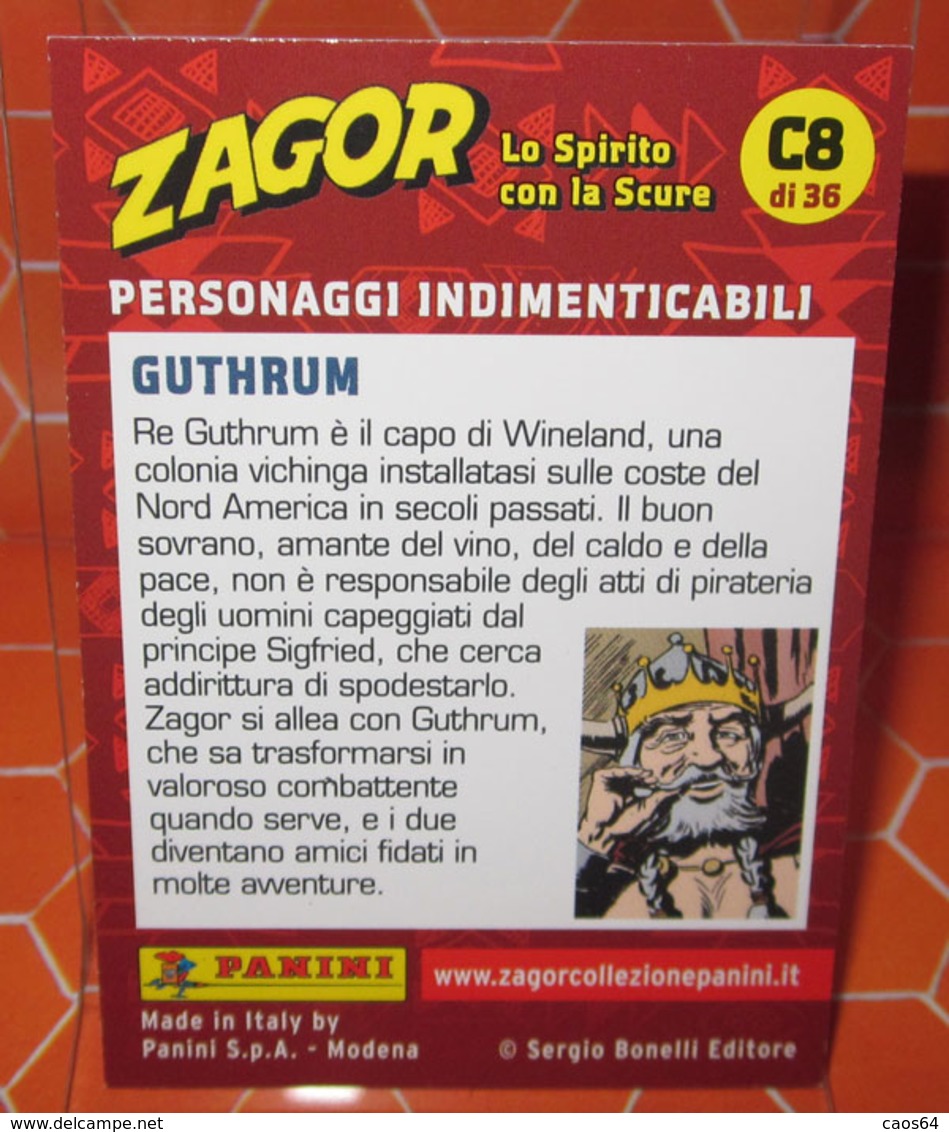 ZAGOR PANINI PERSONAGGI INDIMENTICABILI C8 GUTHRUM - Altri & Non Classificati