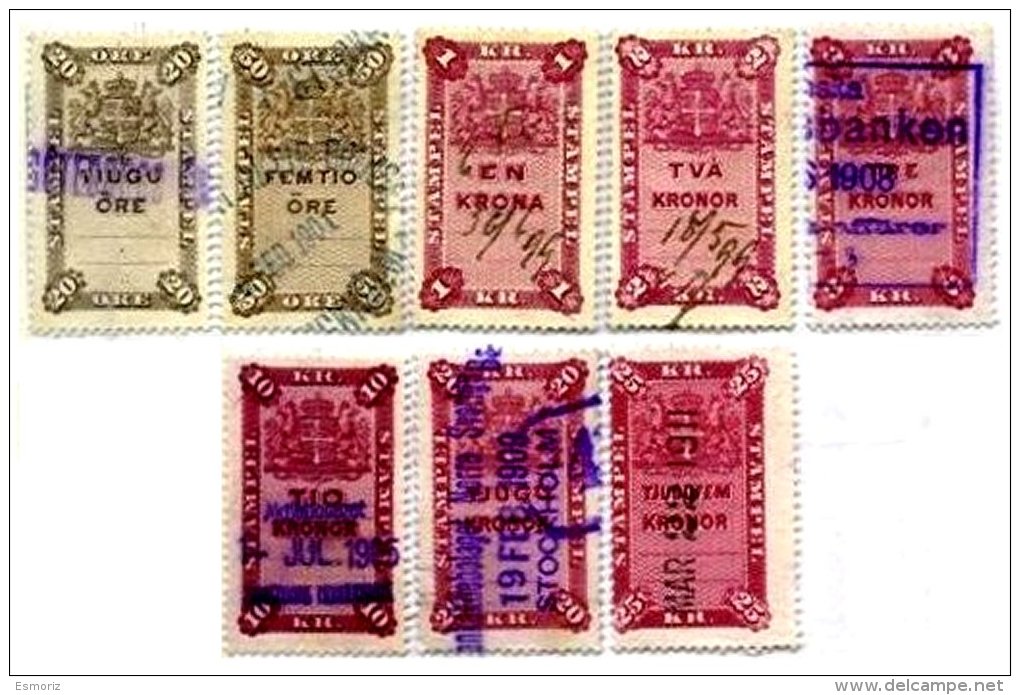 SWEDEN, Stamp Duty, Used, F/VF - Revenue Stamps