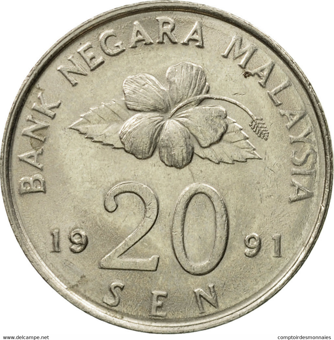Monnaie, Malaysie, 20 Sen, 1991, SUP, Copper-nickel, KM:52 - Malaysie