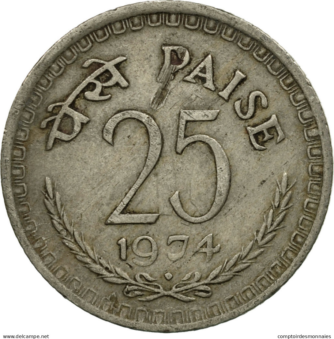 Monnaie, INDIA-REPUBLIC, 25 Paise, 1974, TTB, Copper-nickel, KM:49.1 - Inde