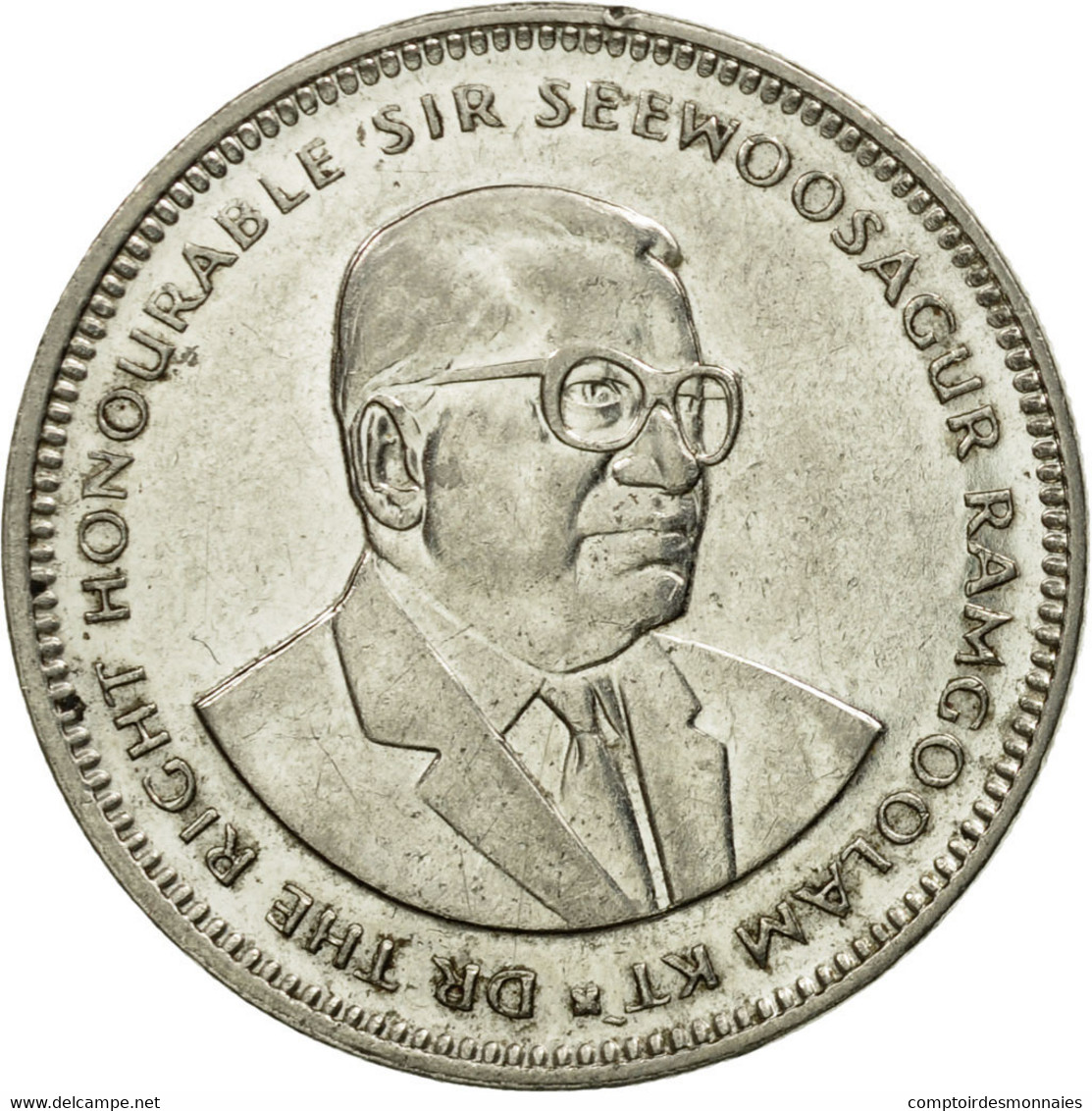 Monnaie, Mauritius, 1/2 Rupee, 1990, TTB, Nickel Plated Steel, KM:54 - Maurice