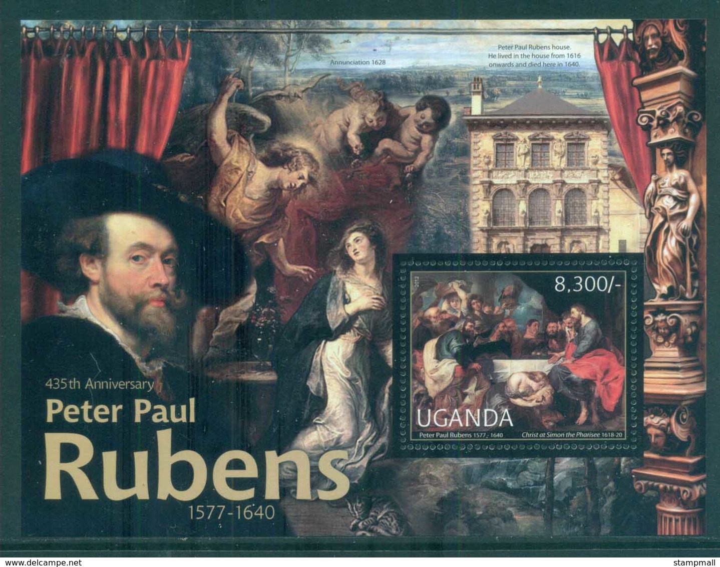 Uganda 2012 Art, Painting, Peter Paul Rubens MS MUH UGN12204b - Uganda (1962-...)