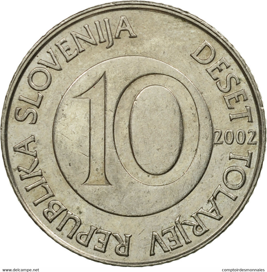 Monnaie, Slovénie, 10 Tolarjev, 2002, TTB, Copper-nickel, KM:41 - Slovénie