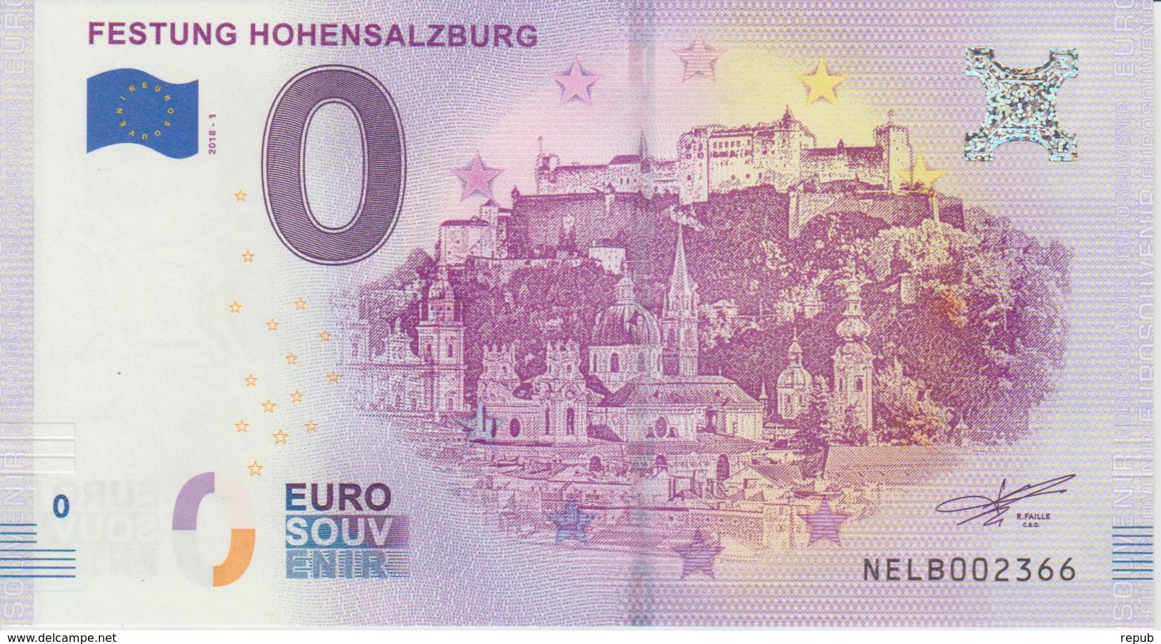 Billet Touristique 0 Euro Souvenir Autriche Festung Hohensalzburg 2018-1 N°NELB002366 - Privéproeven