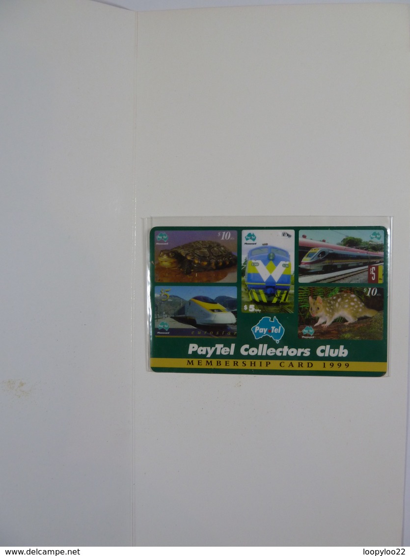 AUSTRALIA - PayTel - $5 - Complimentary Advertising - 1999 Collectors Club Membership Card - MINT In Folder - Australia