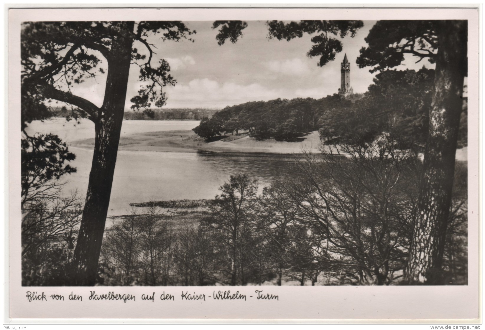 Berlin Grunewald - S/w Blick Von Den Havelbergen Auf Den Kaiser Wilhelm Turm - Grunewald