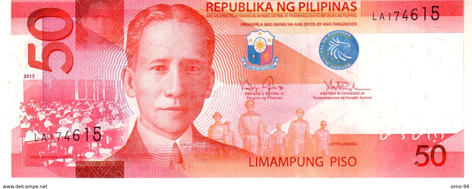 Philippines P.207 50 Piso 2015  Unc - Filippine