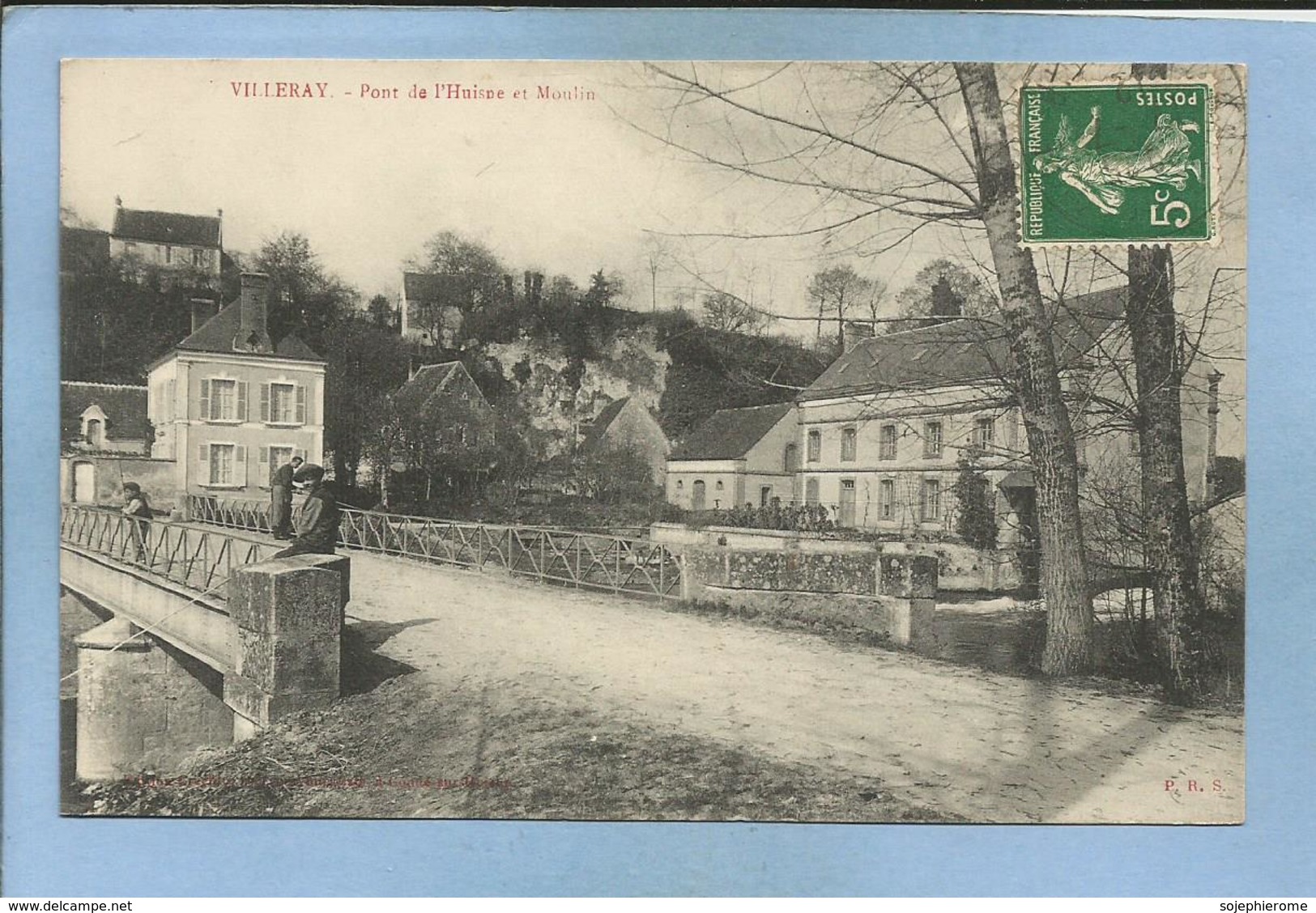 Villeray (Condeau Sablons-sur-Huisne 61) Pont De L'Huisne Et Moulin 2 Scans 18-07-1912 Carte Animée - Autres & Non Classés