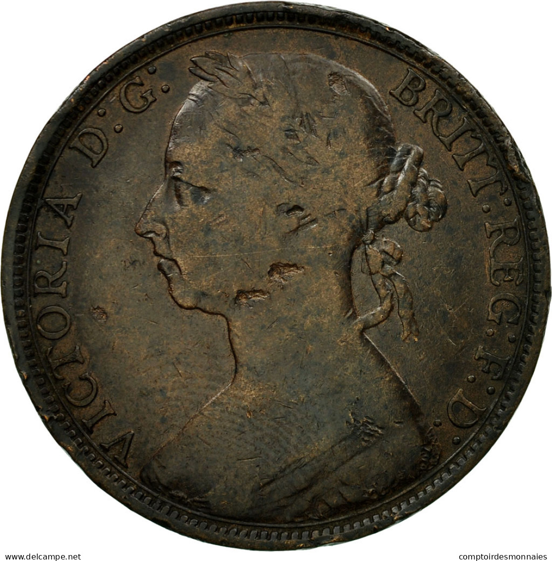 Monnaie, Grande-Bretagne, Victoria, Penny, 1891, B+, Bronze, KM:755 - D. 1 Penny