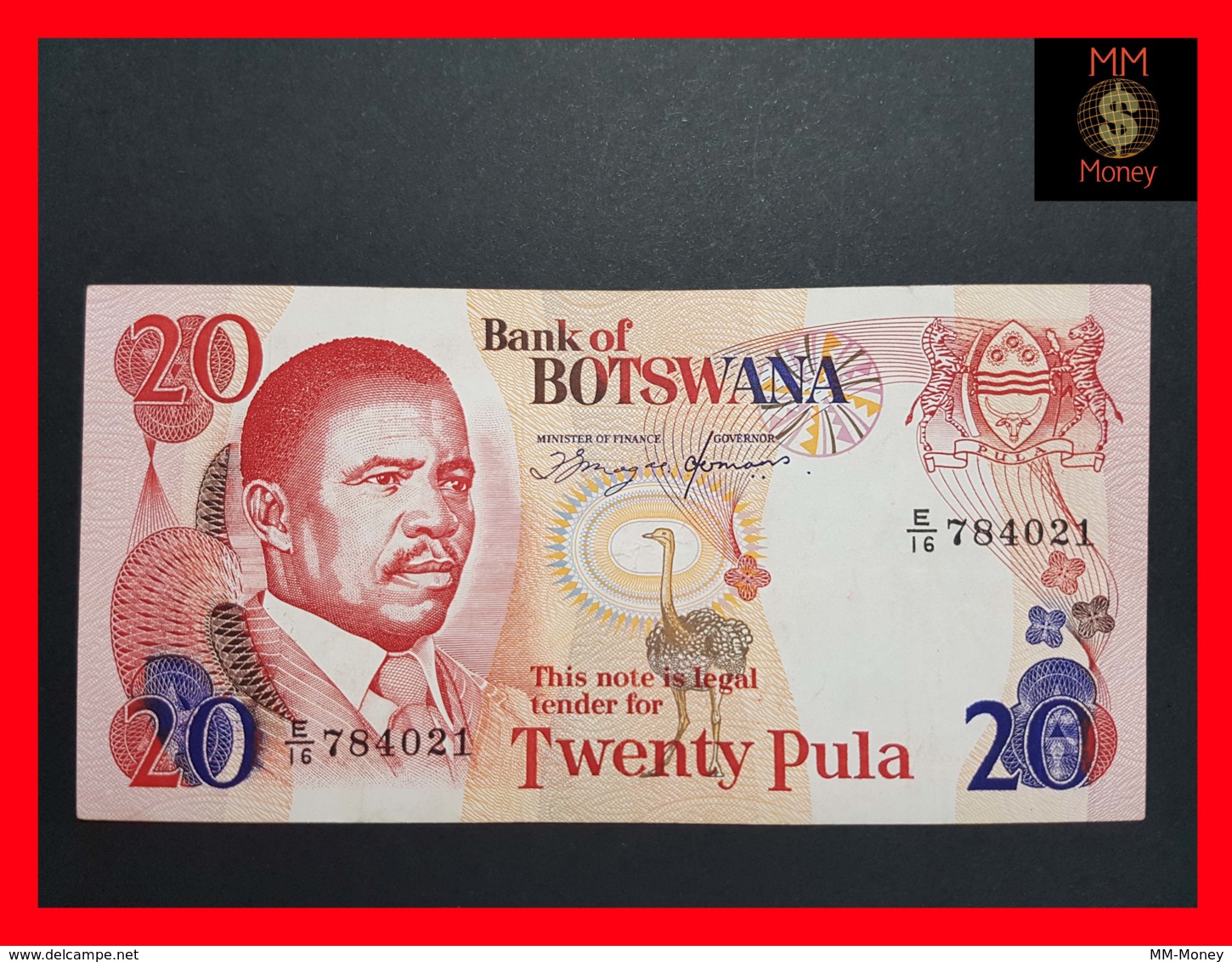 BOTSWANA 20 Pula 1989   P.  10  Sig. Mogae - Hermans   Printer TDLR      VF ++ - Botswana