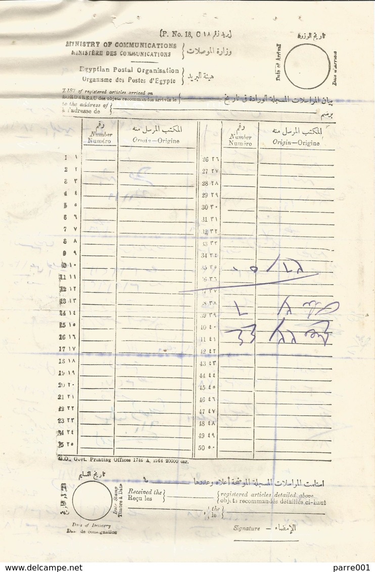 Egypt 1966 El Quantara R.P. Suez Canal Captured Postal Form By Israeli Army During Six Day War - Lettres & Documents