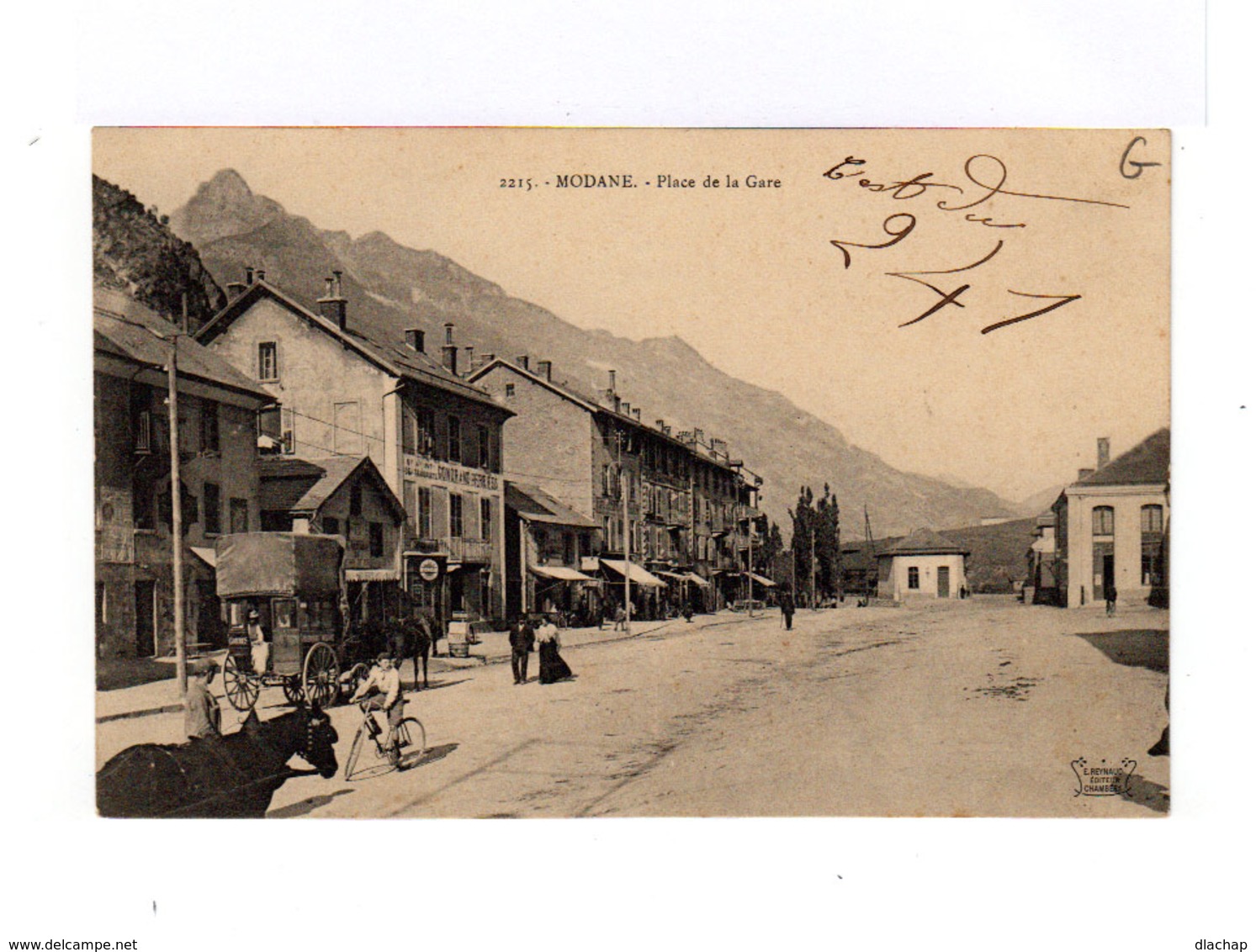 Modane. Place De La Gare. Diligence. Bicyclette. Chevaux. (3100) - Modane