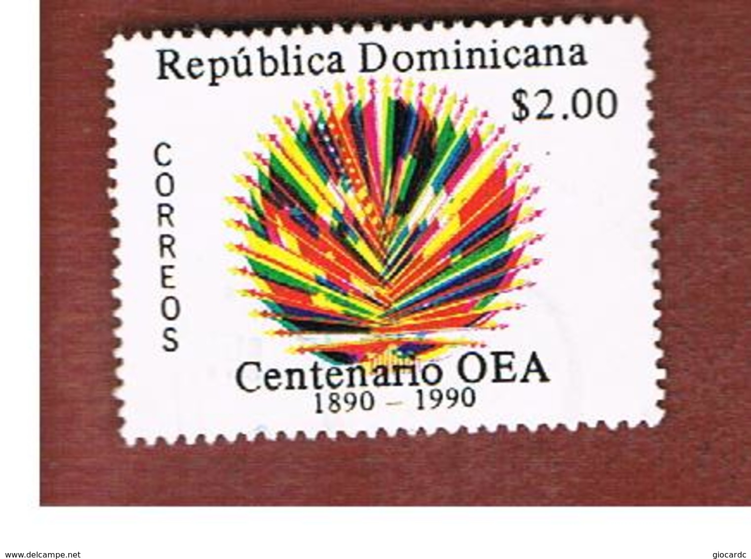 REPUBBLICA DOMENICANA (DOMINICAN REPUBLIC)  - SG 1776  -  1990  AMERICAN STATES ORGANITATION OSA (OEA)     - USED - Repubblica Domenicana