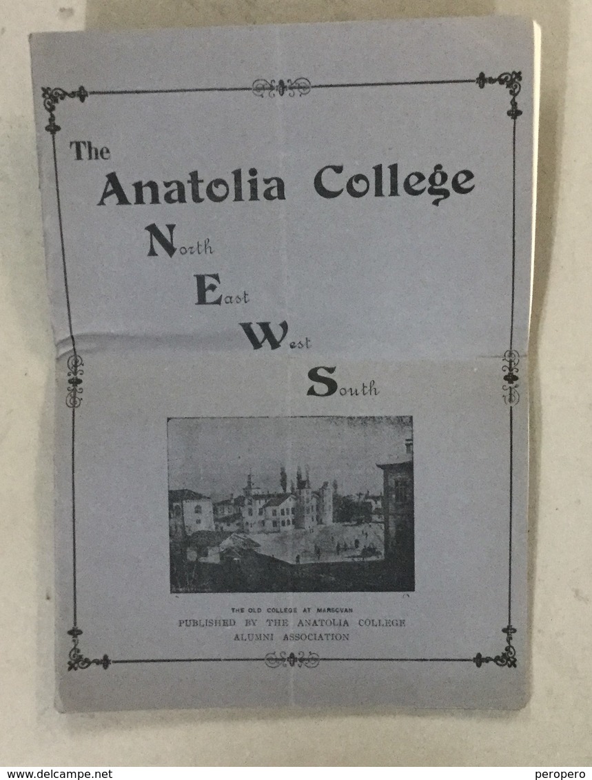 TURKEY  GREECE  THE ANATOLIA COLLEGE NEWS   SALONIQUE  NR. 1.   1930. MARSOVAN - History