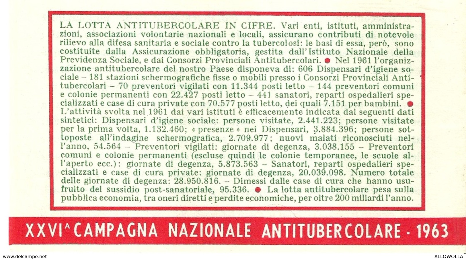 1061 " LIBRETTO FRANCOBOLLI ANTITUBERCOLARI-XXVI CAMPAGNA NAZIONALE DEL 1963 " FOLDER ORIGINALE - Erinnofilia