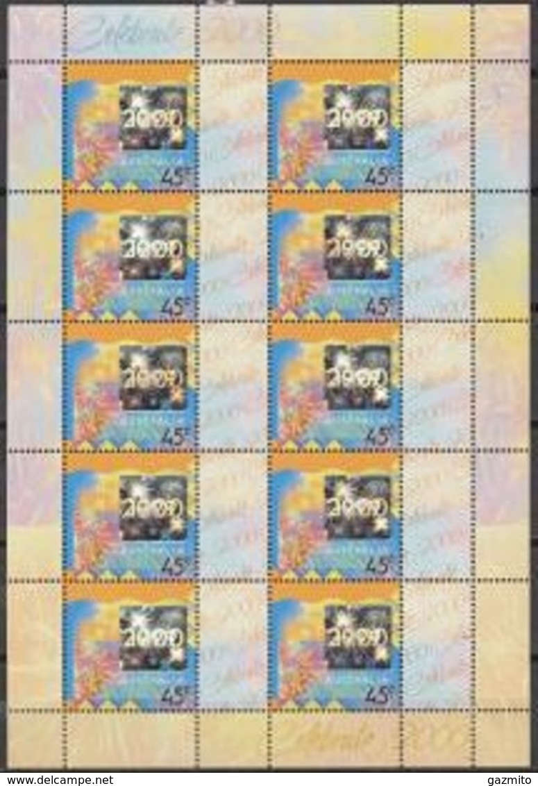 Australia 1999, New Year, Ologram, Sheetlet Of 10val - Holograms