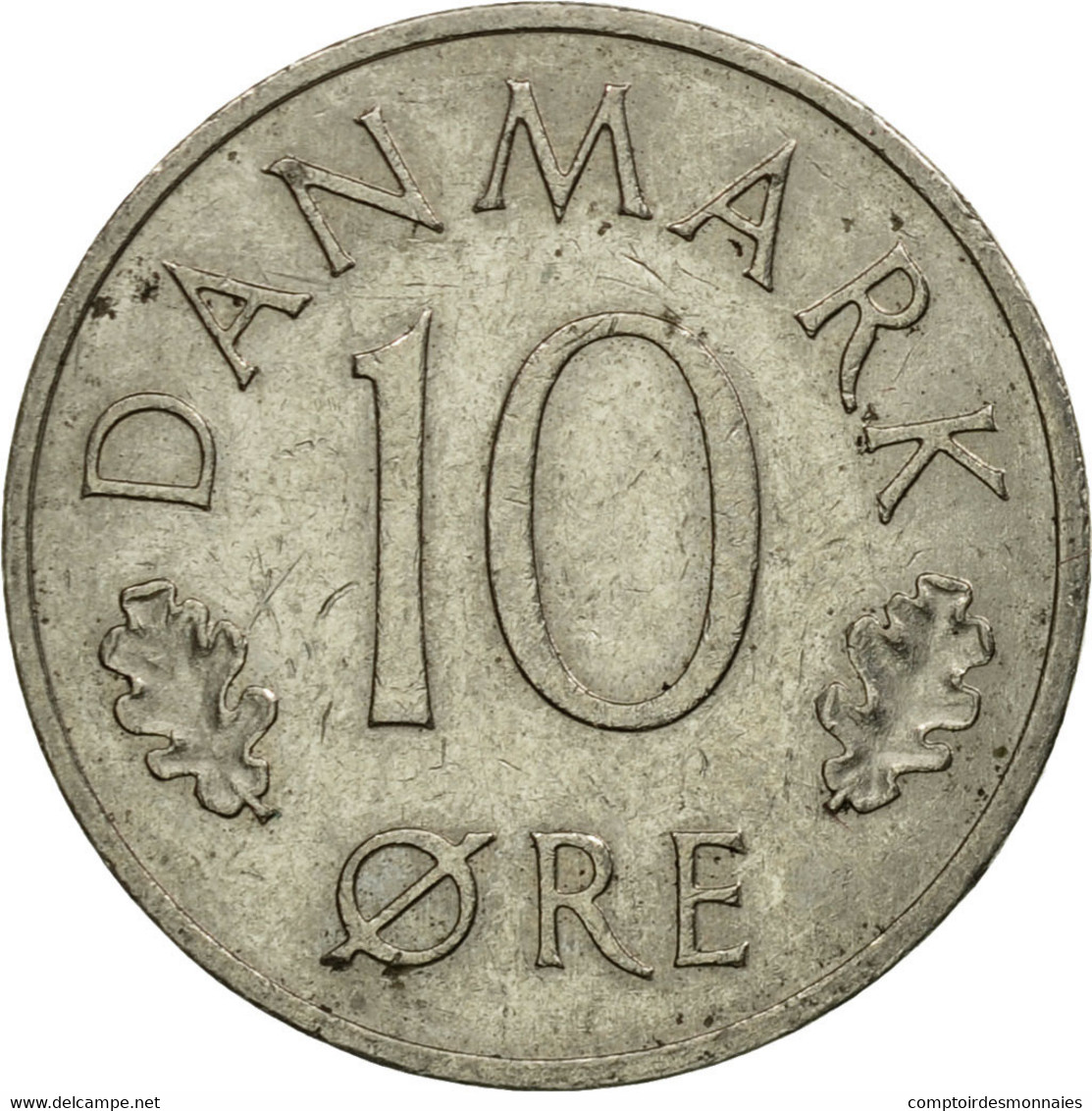 Monnaie, Danemark, Margrethe II, 10 Öre, 1977, Copenhagen, TTB, Copper-nickel - Zweden