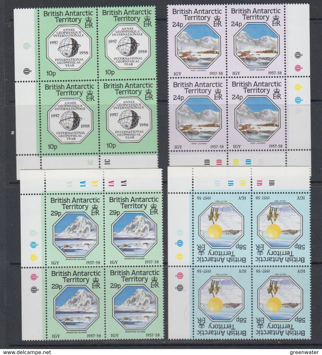 British Antarctic Territory  (BAT)1987 International Geophysical Year 4v Bl Of 4 (corners) ** Mnh (40563D) - Ongebruikt