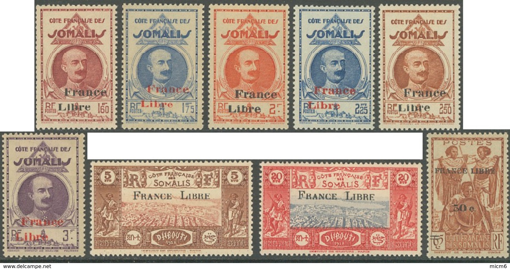 Côte Française Des Somalis 1941-1958 - N° 204 à 233 (sauf 231) (YT) N° 206 à 235 (sauf 233) (AM) Tous Neufs **. 3 Scans. - Neufs