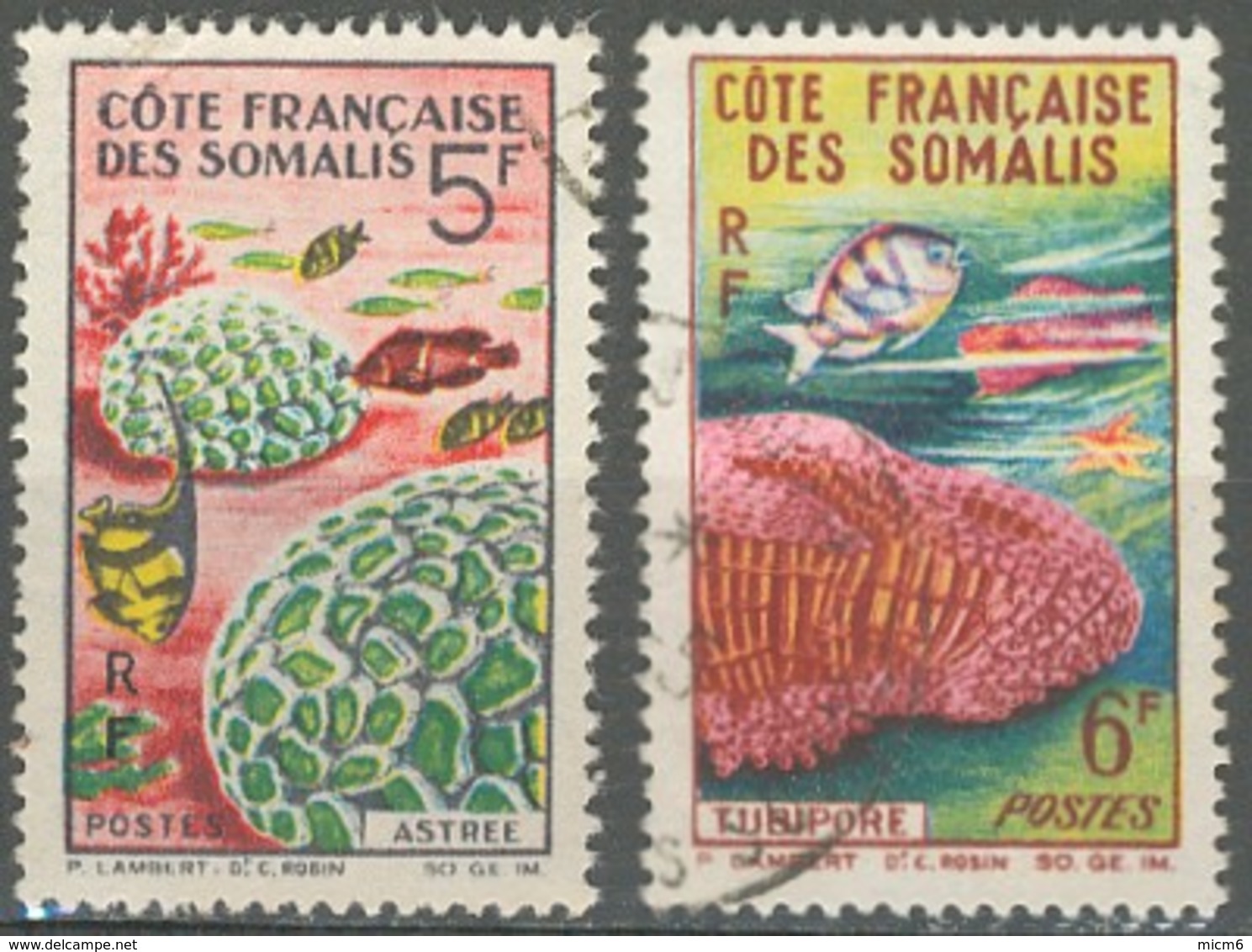 Côte Française Des Somalis 1958-1967 - N° 316 & 317 (YT) N° 318 & 319 (AM) Oblitérés. - Gebruikt