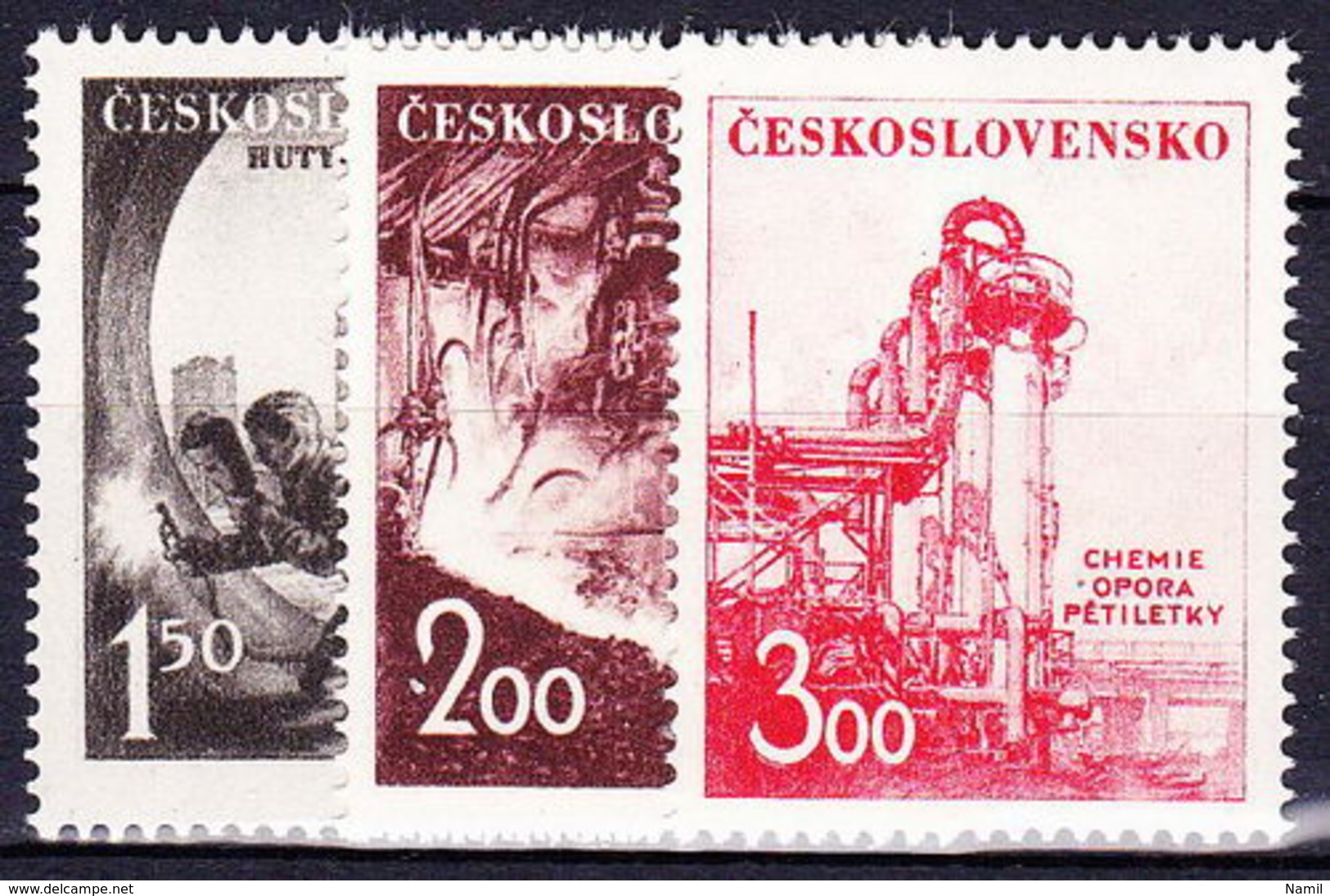 ** Tchécoslovaquie 1952 Mi 709-11 (Yv 618-20), (MNH) - Unused Stamps