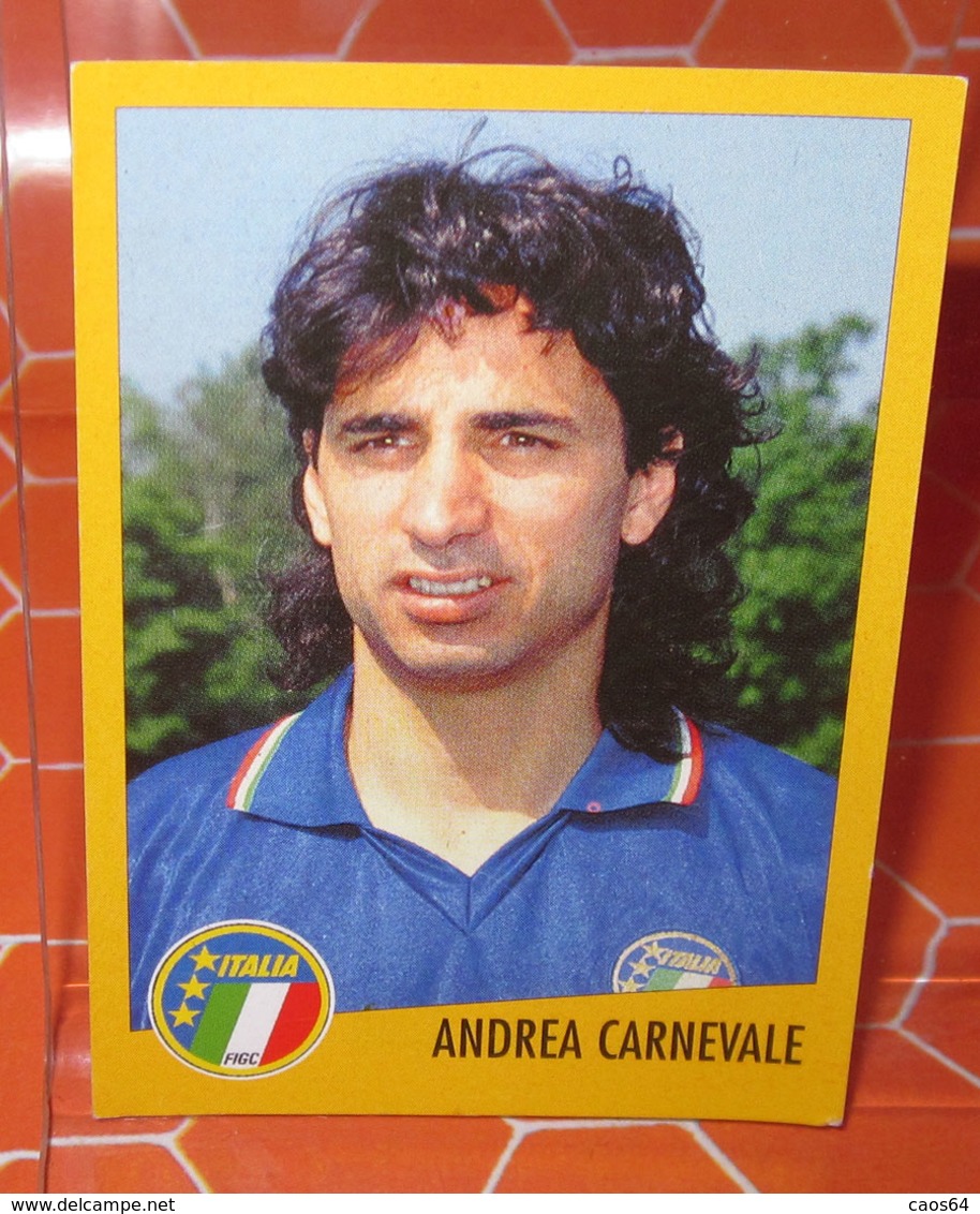 AZZURRI CON IP N. 45 ANDREA CARNEVALE  NEW NUOVA CON VELINA FIGURINA STICKER - Altri & Non Classificati