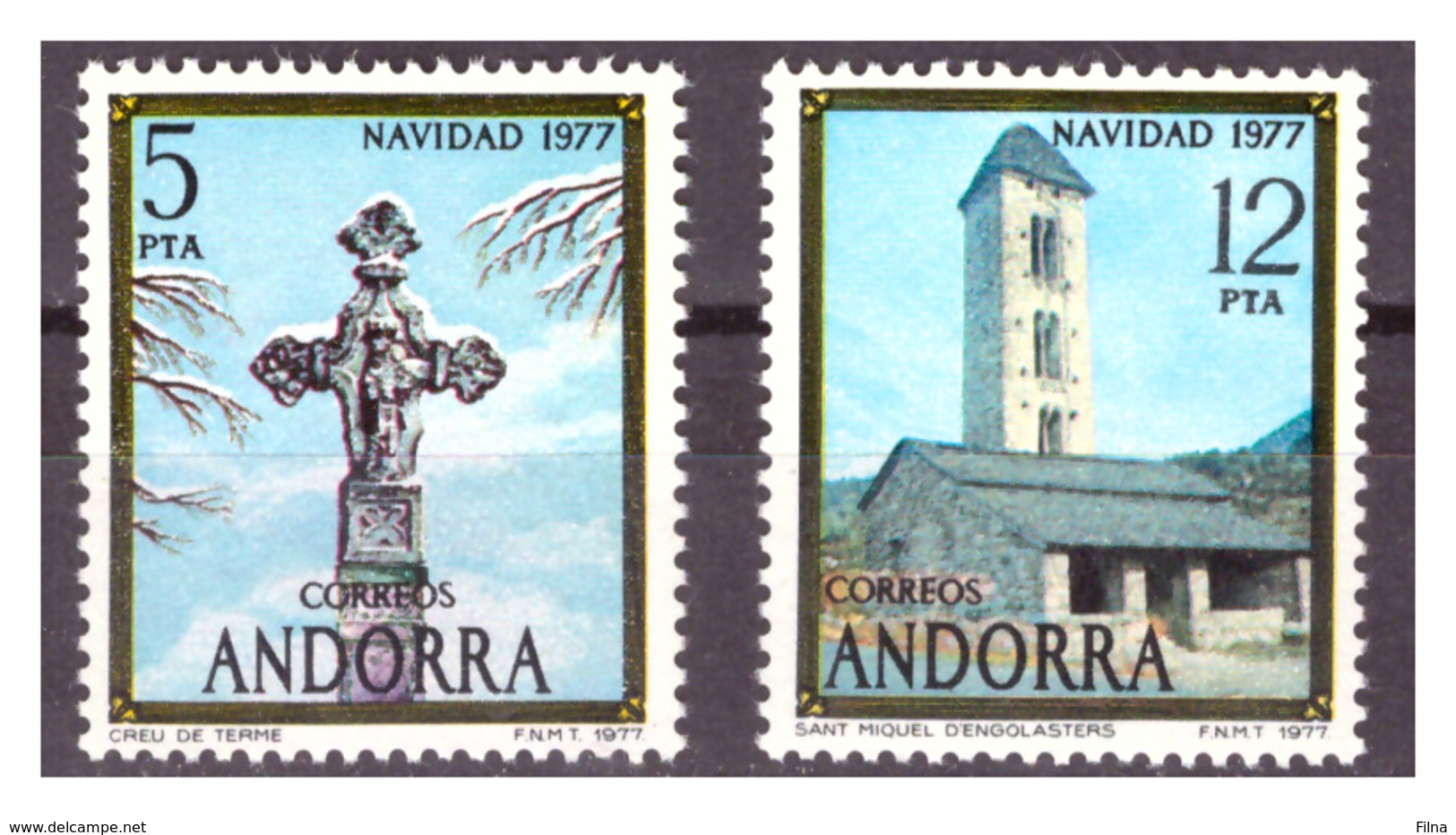 ANDORRA SP. -  1977 - NATALE. SERIE COMPLETA.  - MNH** - Unused Stamps