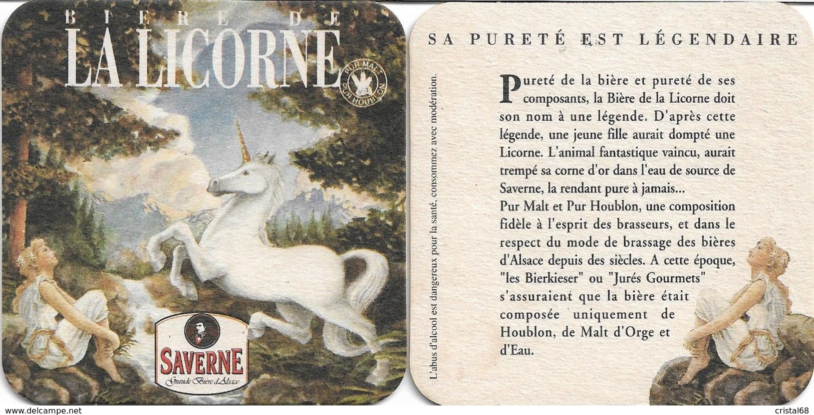 2 SOUS-BOCKS - LA LICORNE (Bière De France) Grande Bière D'Alsace (Saverne), Neufs. - Sous-bocks