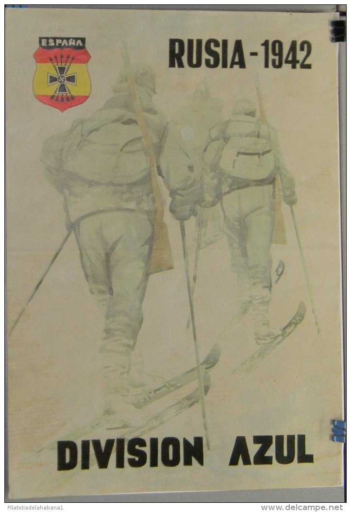 JK747 SPAIN ESPAÑA POSTER 42x29 Cm. WWII. DIVISION AZUL RUSSIA. SOLDADOS, 1942 SKI SOLDIER. - 1939-45