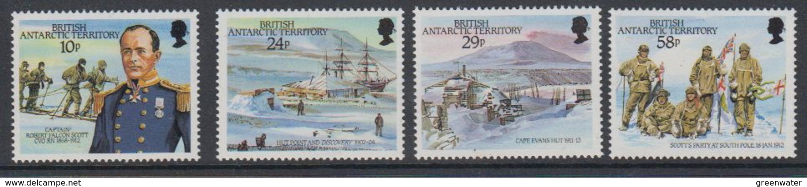 British Antarctic Territory (BAT)  Captain Scott's Arrival At South Pole 4v ** Mnh (40563F) - Ongebruikt