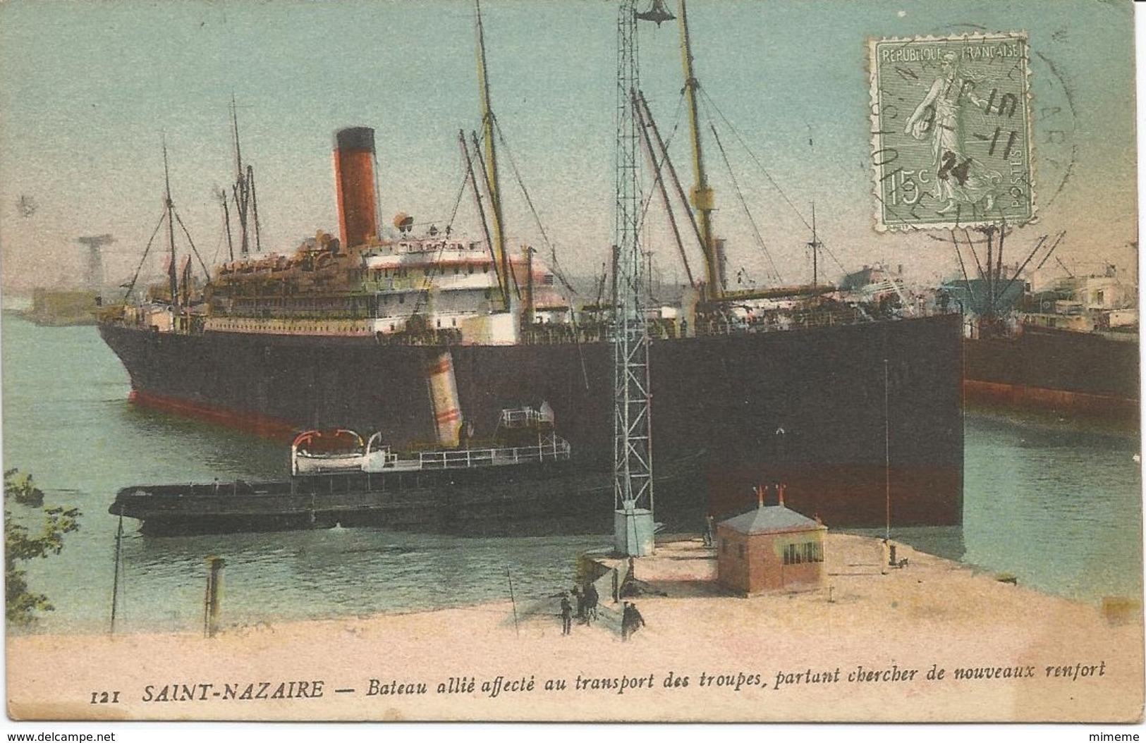 Saint Nazaire Bateau Allié Affecté Au Transport Des Troupes, Partant Chercher De Nouveaux Renforts - Manovre