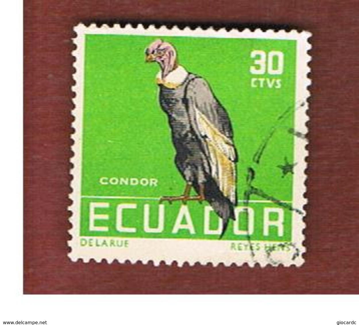 ECUADOR  - SG  1098  -    1958   TROPICAL BIRDS: CONDOR                              - USED - Ecuador